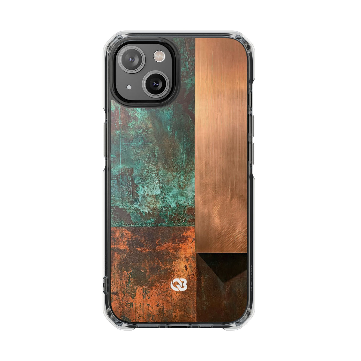 Oxidized Copper Patina · Clear Impact Magnetic Phone Case for iPhone ·  Green