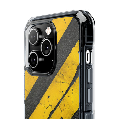 Gelber Streifen Distress iPhone 14 Pro Case - Impact