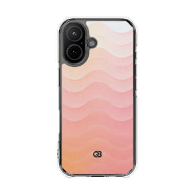 Blush Horizon Waves · Clear Impact Magnetic Phone Case for iPhone · Pink