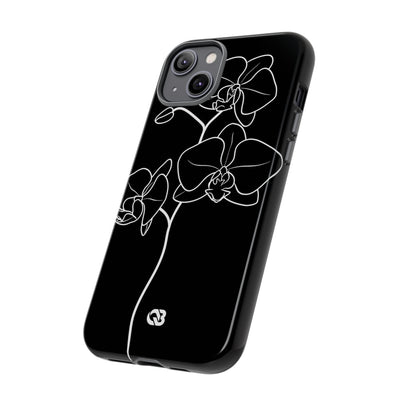 Black Tough Phone Case for iPhone - Noir Alabaster Orchid