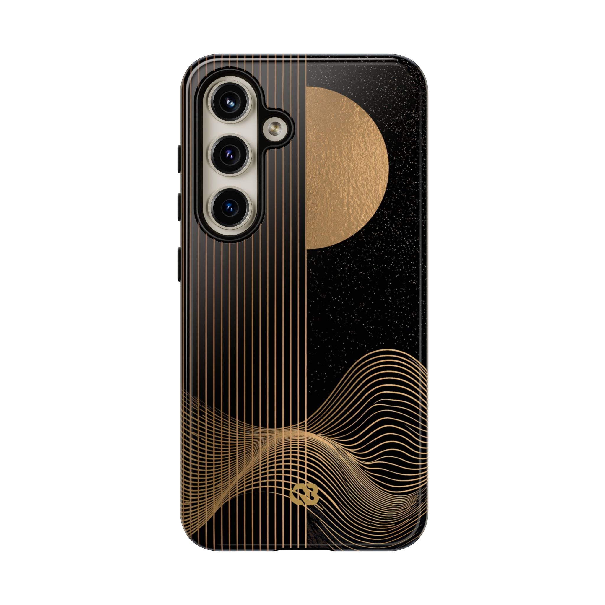 Gold Tough Phone Case for Samsung - Gilded Obsidian Dunes