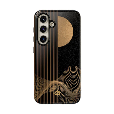 Gold Tough Phone Case for Samsung - Gilded Obsidian Dunes