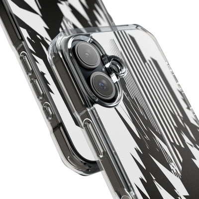 White Impact MagSafe Phone Case for iPhone - Shattered Vector Spire