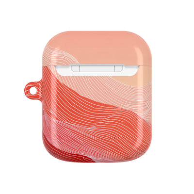 Coral Ridge Contours · Hard Case for AirPods & AirPods Pro · Red