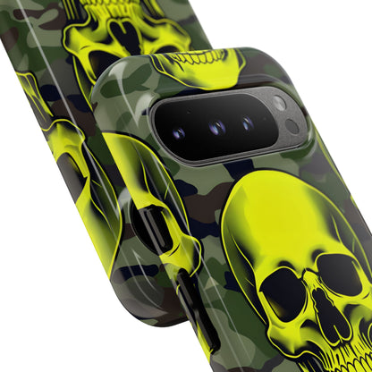 Neon Skull Camo Google Pixel 9 Pro Case - Tough
