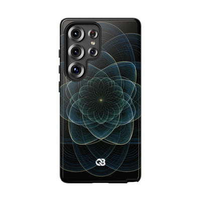 Blue Tough Phone Case for Samsung - Celestial Wireframe Bloom