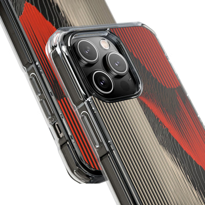 Red Impact MagSafe Phone Case for iPhone - Crimson Pulse Topo