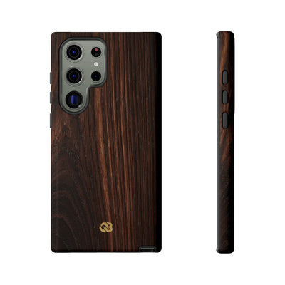 Brown Tough Phone Case for Samsung - Burnished Mahogany Grain