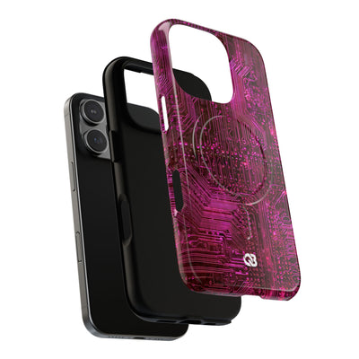 Magenta Circuit Trace · Tough 2.0 Magnetic Phone Case for iPhone · Pink