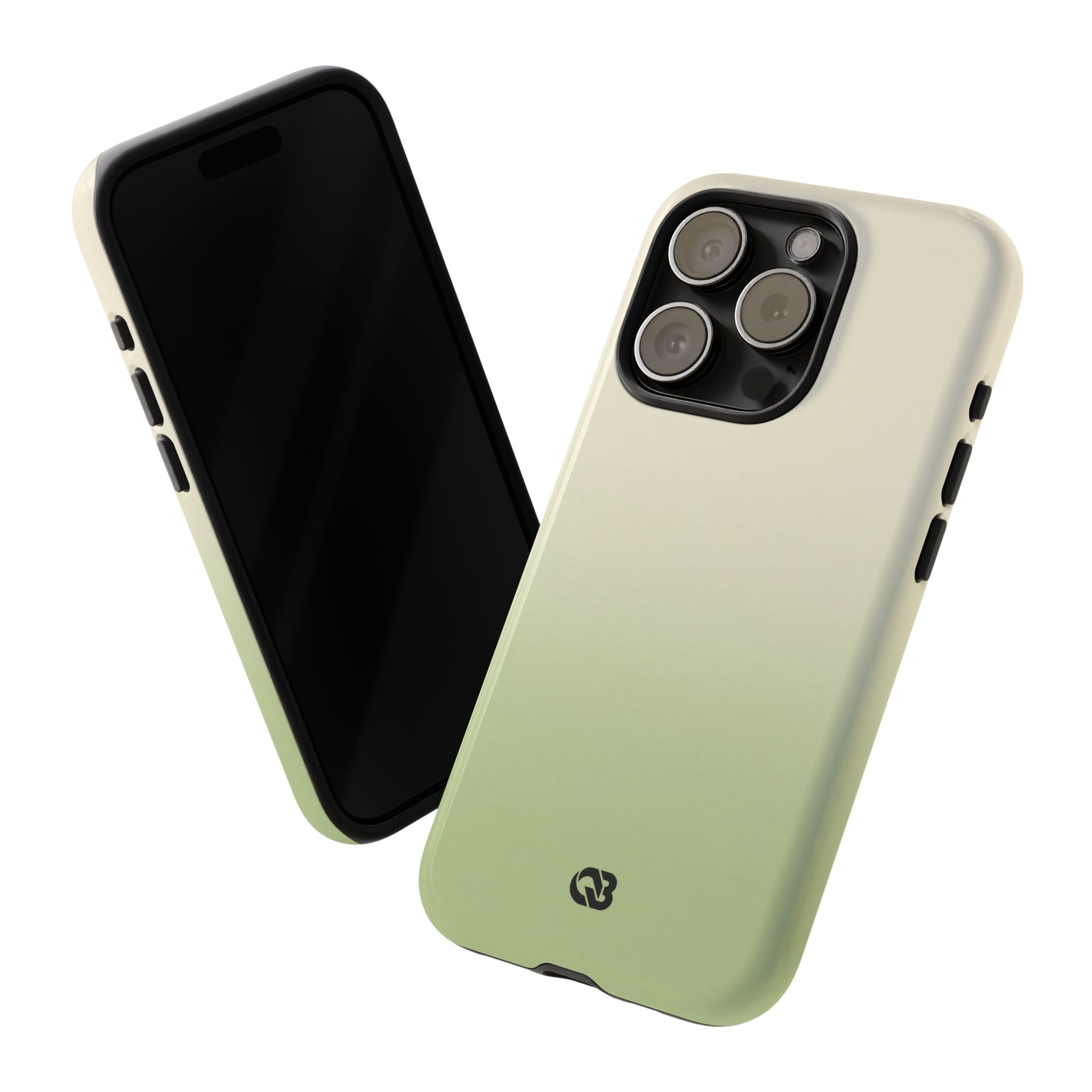 Green Tough Phone Case for iPhone - Bone Sage Fade