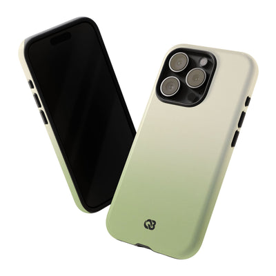 Green Tough Phone Case for iPhone - Bone Sage Fade