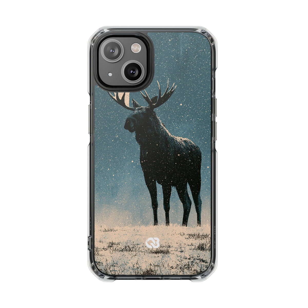 Nordic Boreal Moose · Clear Impact Magnetic Phone Case for iPhone · Blue