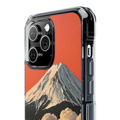 Sacred Peak Fuji · Clear Impact Magnetic Phone Case for iPhone · Orange