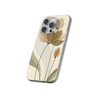 Beige Lite Phone Case for iPhone - Muted Ochre Petals