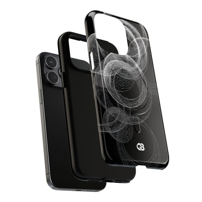 Black Tough 2.0 Magsafe Phone Case for iPhone - Kinetic Wireframe Orbit