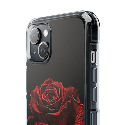 Crimson Noir Rose · Clear Impact Magnetic Phone Case for iPhone ·  Black