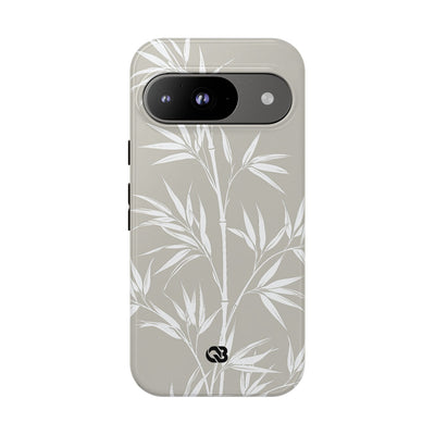 Beige Tough Phone Case for Google Pixel - Sandstone Bamboo Stalks