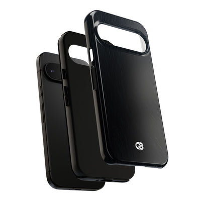Black Tough Phone Case for Google Pixel - Midnight Brushed Grain