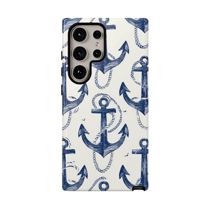 Navy Anchor Loop Samsung S24 Ultra Case - Tough