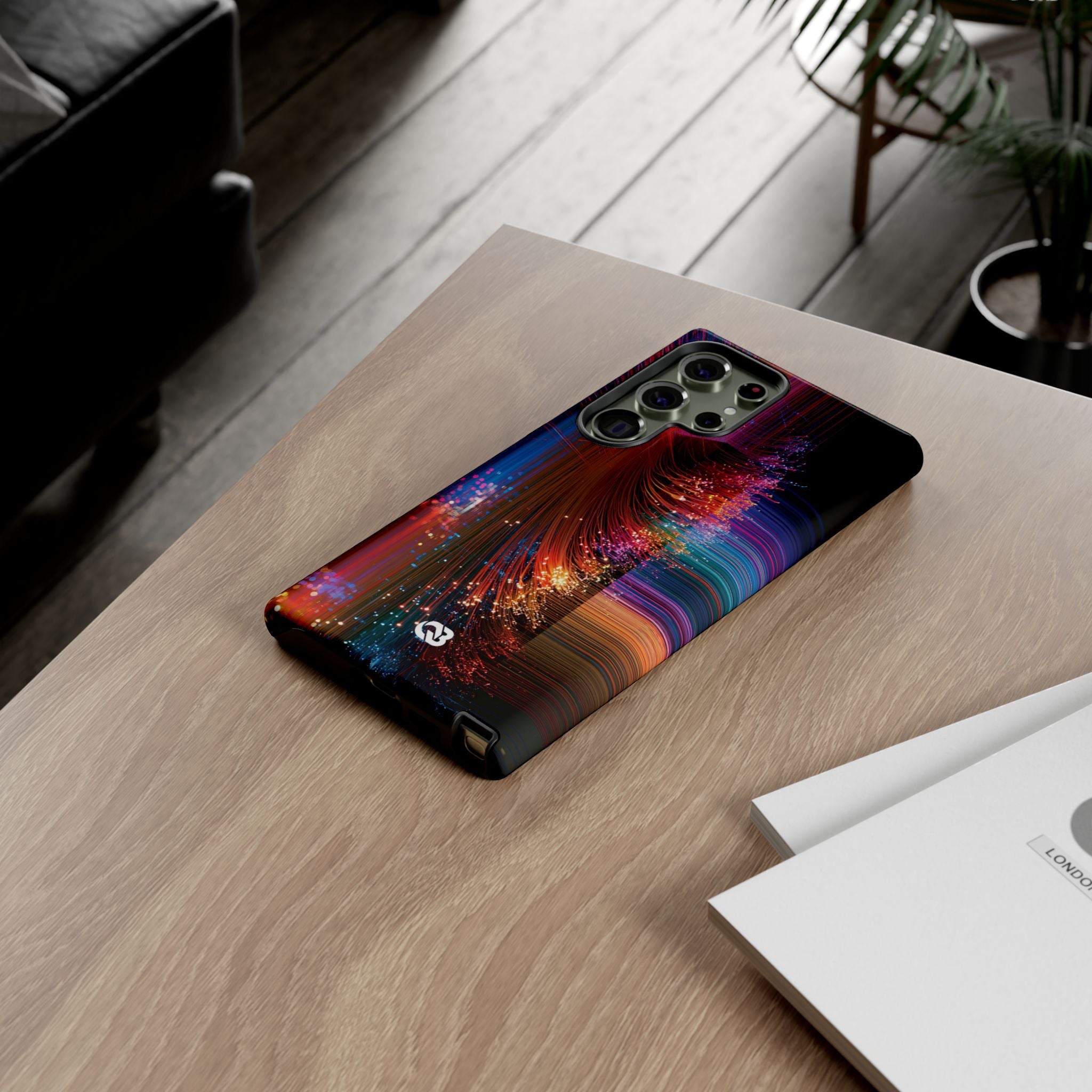 Black Tough Phone Case for Samsung - Cyber Optic Streak