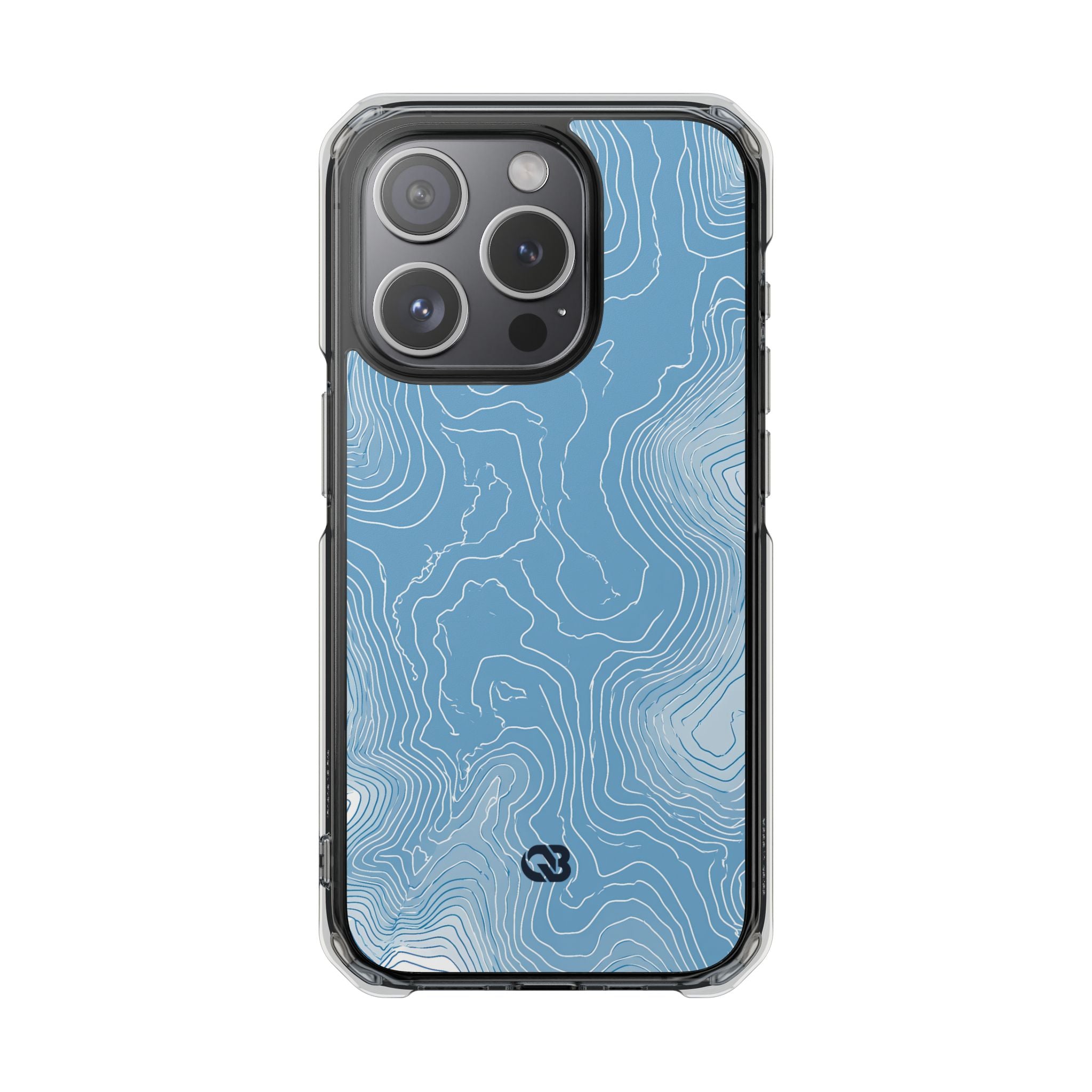 Blue Impact MagSafe Phone Case for iPhone - Glacial Ridge Topo