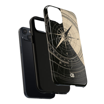 Beige Tough 2.0 Magsafe Phone Case for iPhone - Obsidian Nautical Blueprint