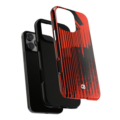 Red Tough Phone Case for iPhone - Crimson Brutalist Distortion