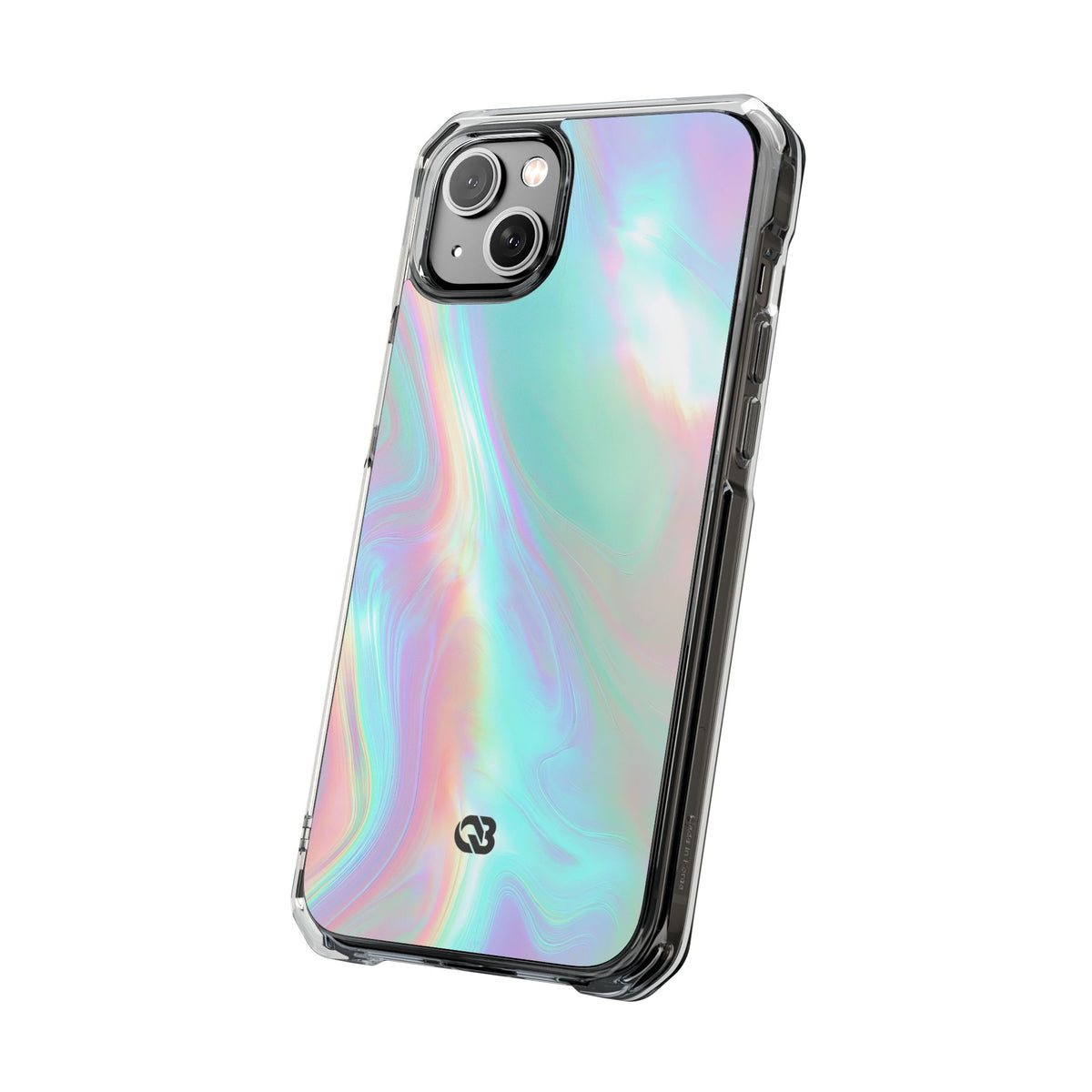 Prismatic Liquid Light · Clear Impact Magnetic Phone Case for iPhone · Teal