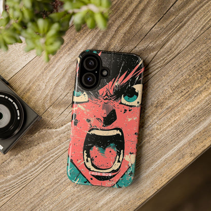 Screaming Face Pink iPhone 16 Case - Tough