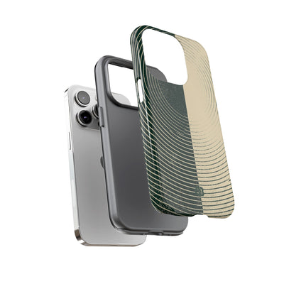 Green Tough Phone Case for iPhone - Evergreen Split Grain