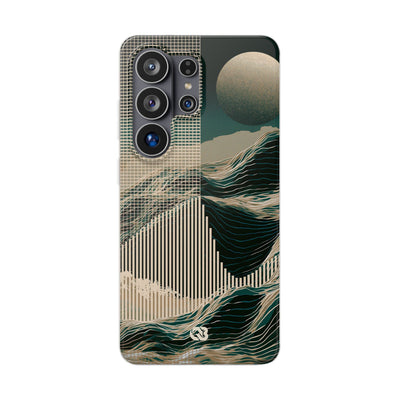 Green Lite Phone Case for Samsung - Lunar Moss Topography