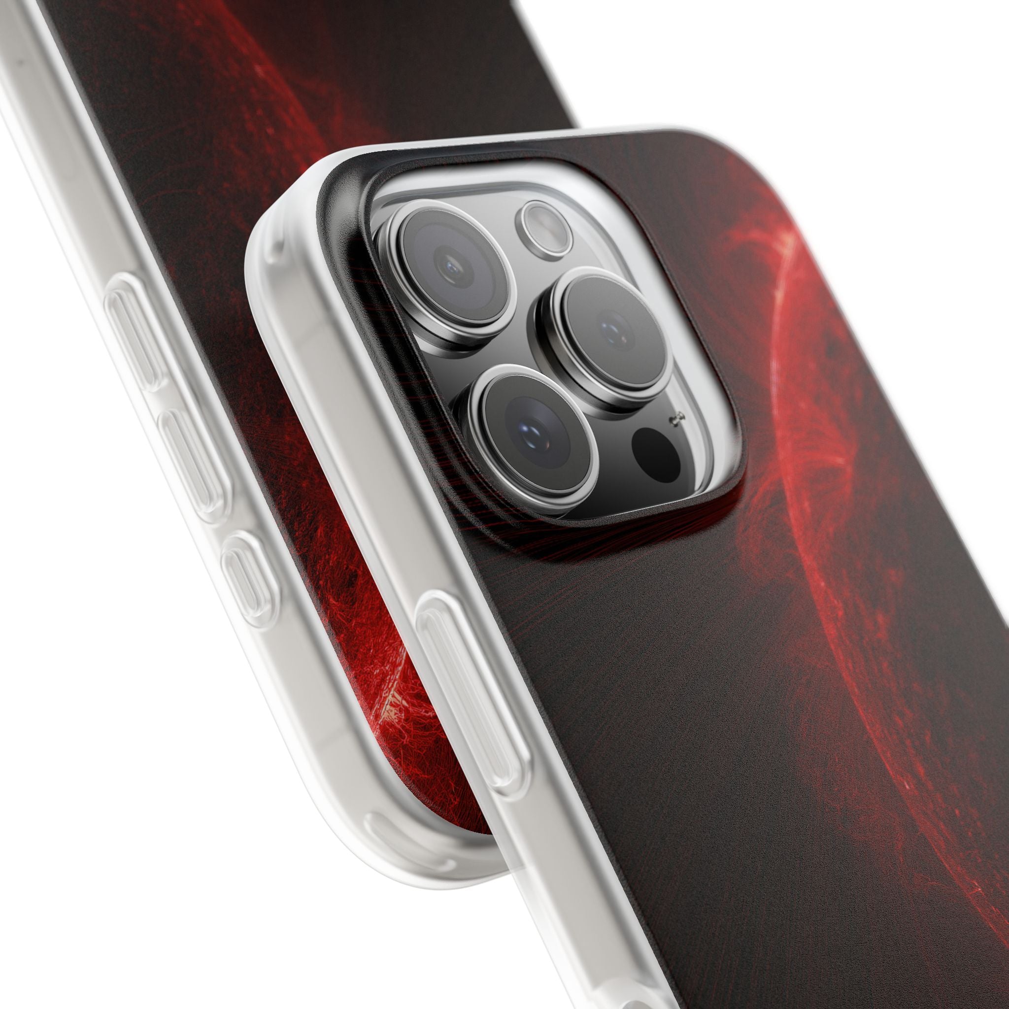 Red Lite Phone Case for iPhone - Solar Crimson Flare