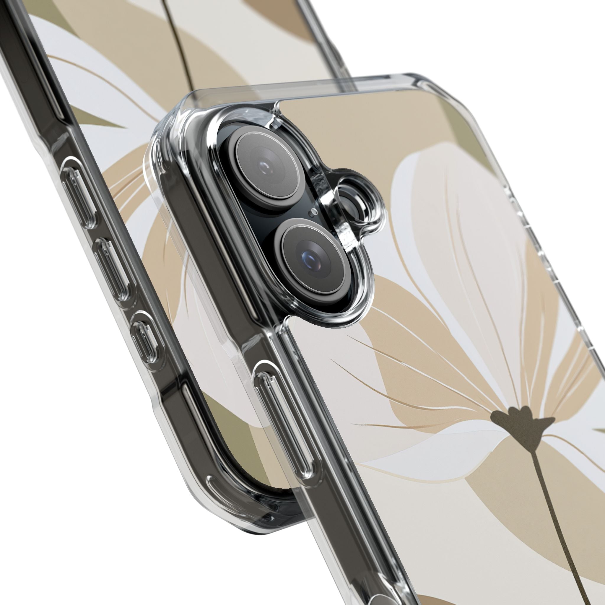 Beige Impact MagSafe Phone Case for iPhone - Sage Linen Magnolia