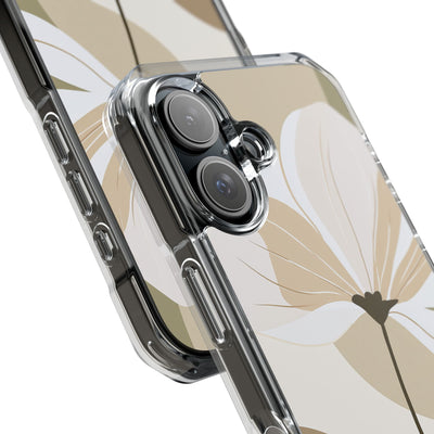 Beige Impact MagSafe Phone Case for iPhone - Sage Linen Magnolia