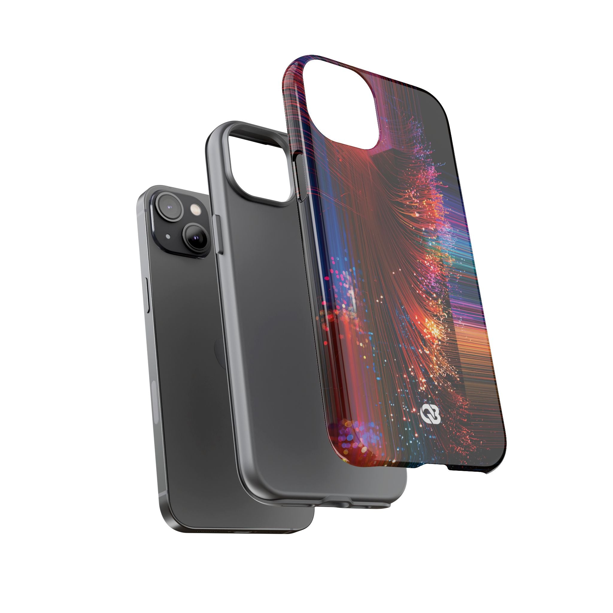 Black Tough Phone Case for iPhone - Cyber Optic Streak