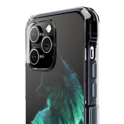 Nordic Aurora Fox · Clear Impact Magnetic Phone Case for iPhone · Teal