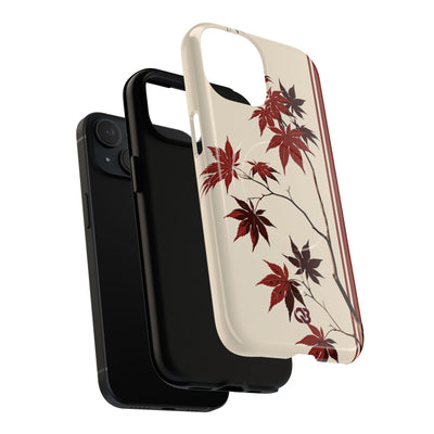 Red Tough 2.0 Magsafe Phone Case for iPhone - Crimson Momiji Stripe