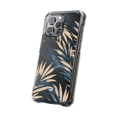 Blue Impact MagSafe Phone Case for iPhone - Midnight Indigo Palm