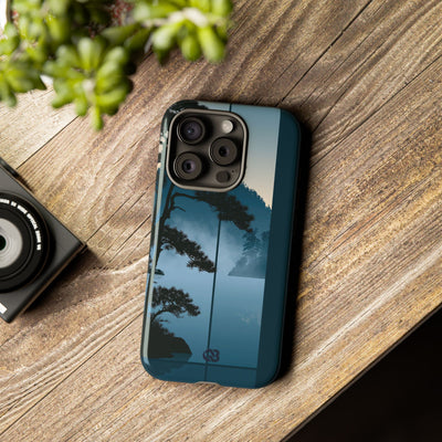 Blue Tough Phone Case for iPhone - Kyoto Mist Pine