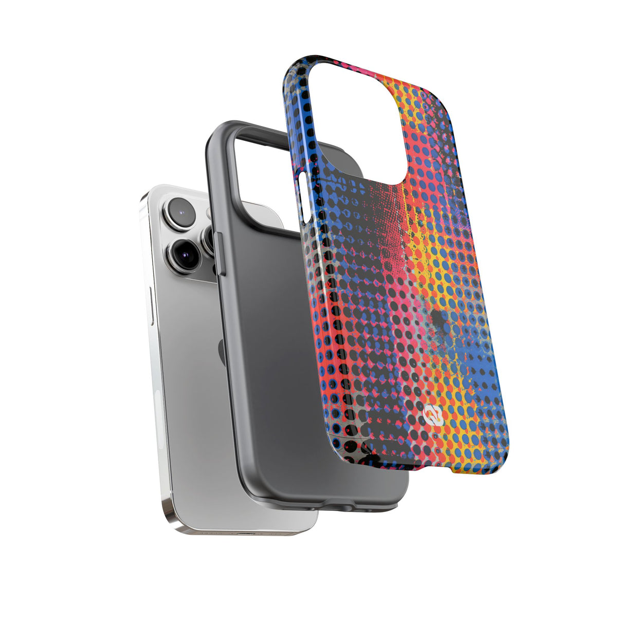 Chromatic Halftone Grid · Tough Phone Case for iPhone · Blue