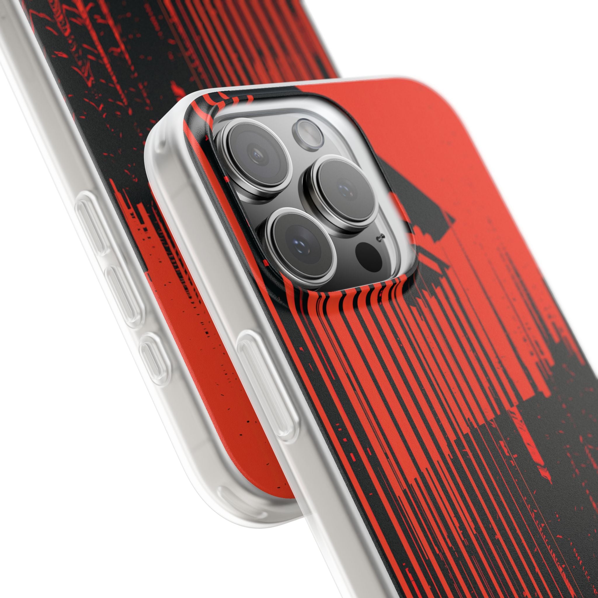 Red Lite Phone Case for iPhone - Crimson Brutalist Distortion