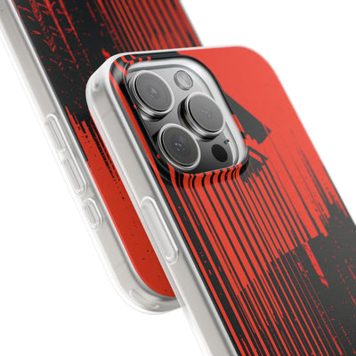 Red Lite Phone Case for iPhone - Crimson Brutalist Distortion