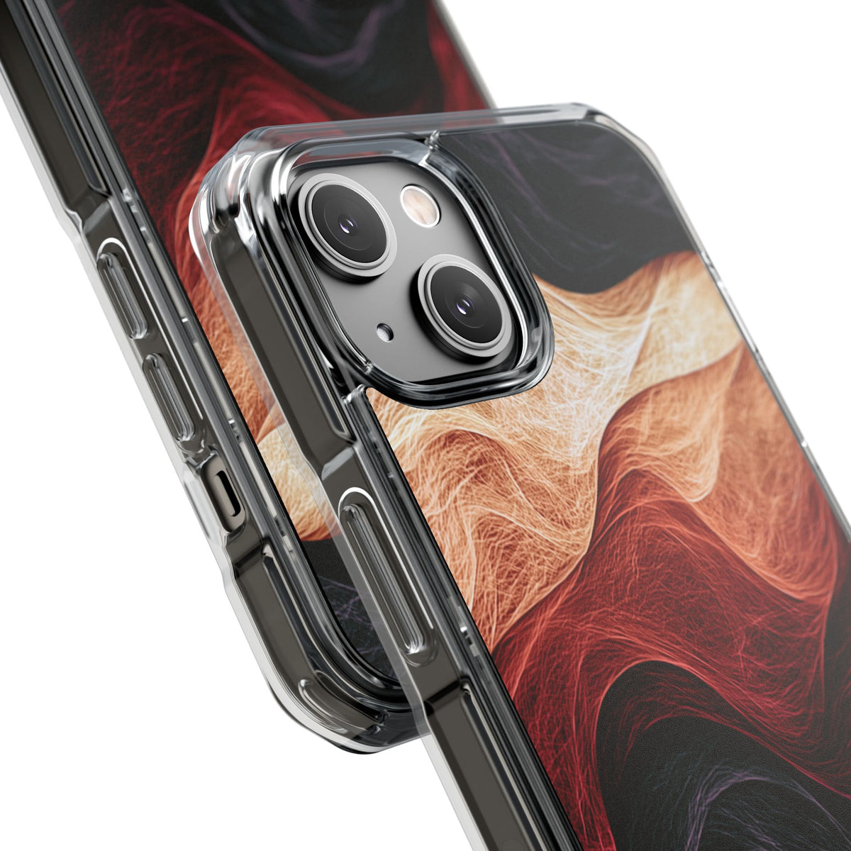 Ember Wave Dispersion · Clear Impact Magnetic Phone Case for iPhone · Red