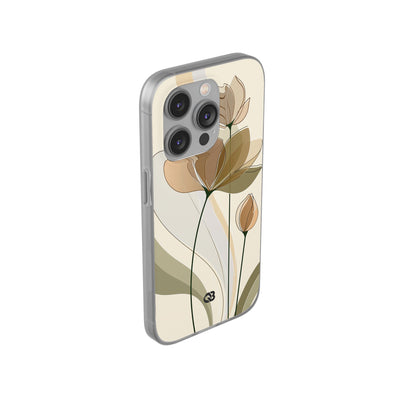Translucent Petal Contour · Lite Phone Case for iPhone ·  Beige