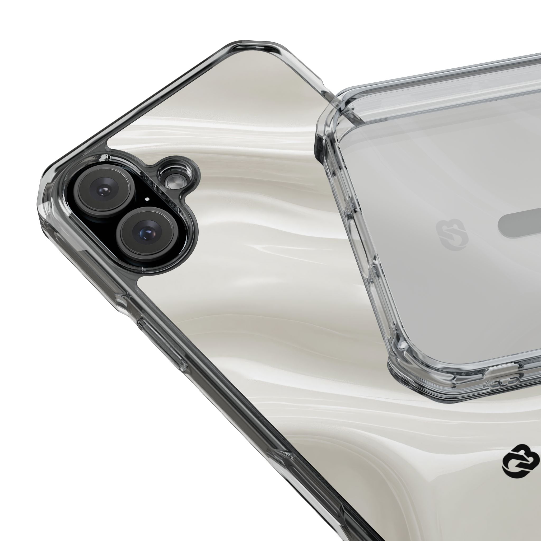 White Impact MagSafe Phone Case for iPhone - Polished Ivory Wave