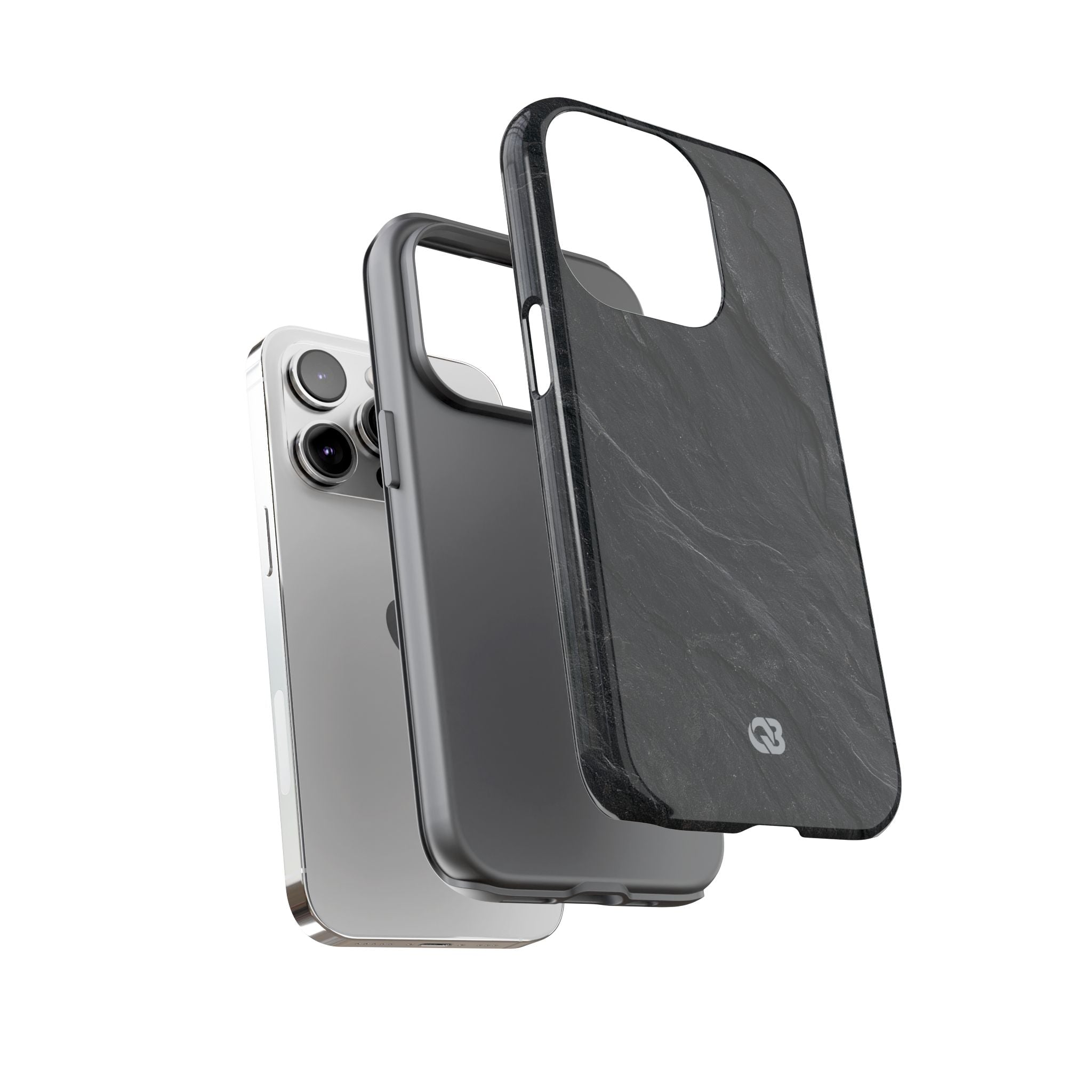 Black Tough Phone Case for iPhone - Midnight Slate Ridge