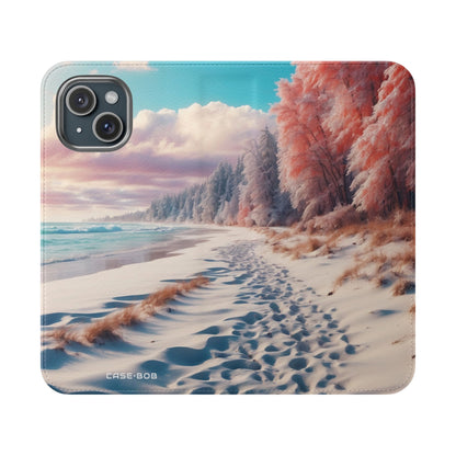 Snowy Footprints - iPhone 15 Case - Wallet