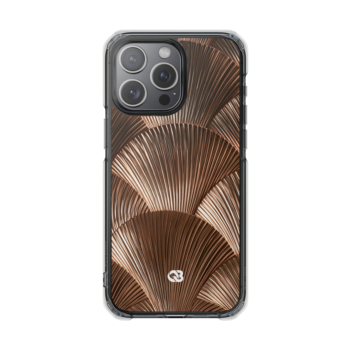 Rose Gilded Fan · Clear Impact Magnetic Phone Case for iPhone · Gold
