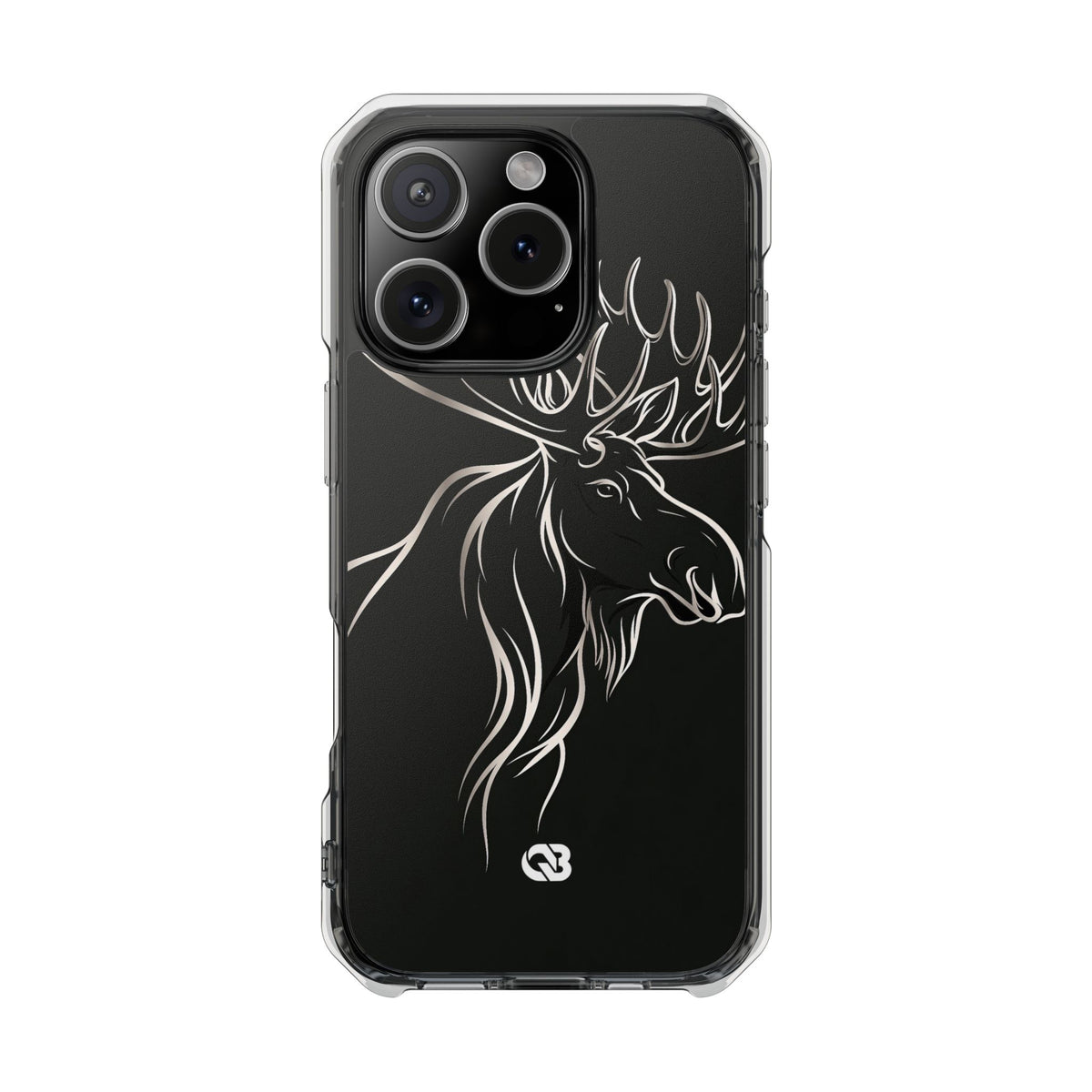 Nordic Moose Contour · Clear Impact Magnetic Phone Case for iPhone · Black
