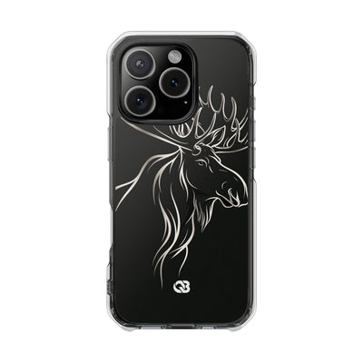 Nordic Moose Contour · Clear Impact Magnetic Phone Case for iPhone · Black